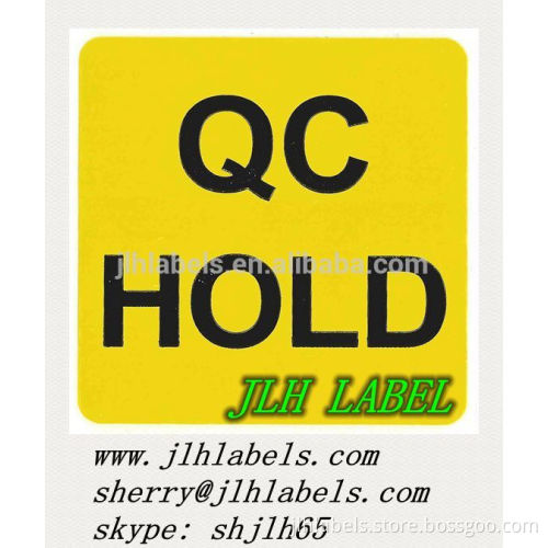 Glossy Yellow "QC HOLD" "QC REWORK REPAIR" Sticker Label,2"x2" ,500 labels/roll